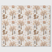 Baby Beren Eekhoorns Baby shower Cadeaupapier (Vlak)