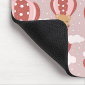 Baby Beren in Roze Hete Luchtballonnen Mousepad Muismat (Hoek)