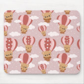 Baby Beren in Roze Hete Luchtballonnen Mousepad Muismat (Voorkant)