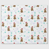 Baby Beren Kerst Cadeaupapier (Vlak)