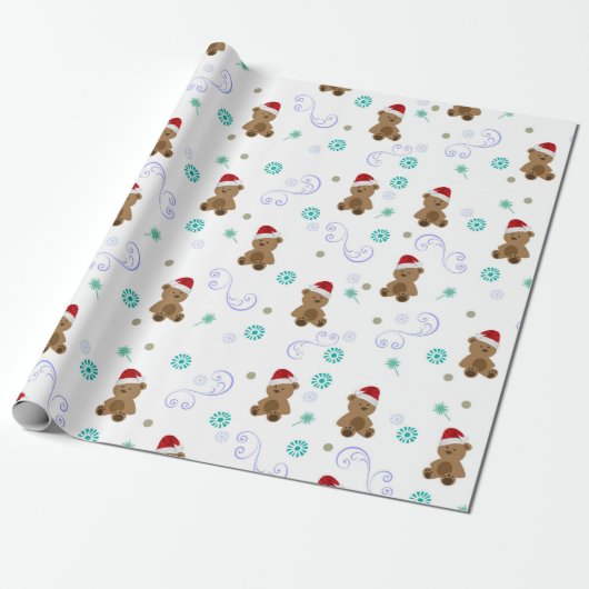 Baby Beren Kerst Cadeaupapier (Uitgerold)