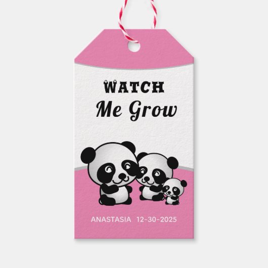 Baby Beren Roze Baby Kind Cadeaulabel (Voorkant)