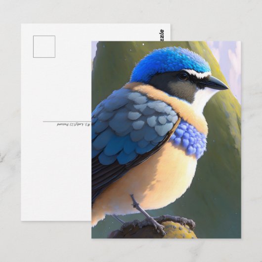 Baby bergen Bluebird, Postkruising Briefkaart (Voorkant / Achterkant)