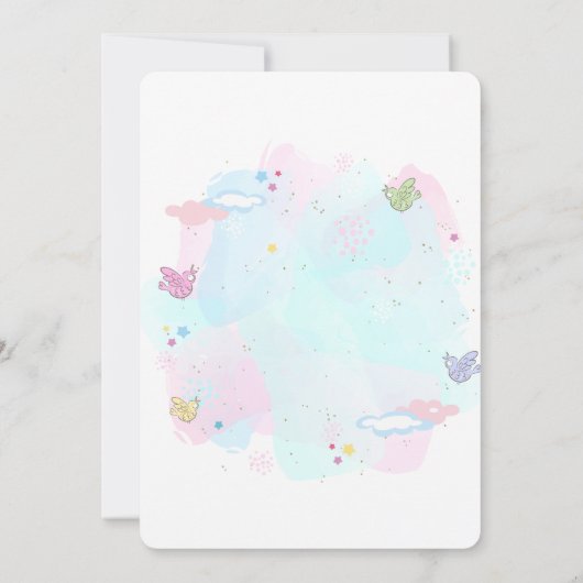 Baby Beste ballonnen, Watercol Splash Baby shower Kaart (Achterkant)