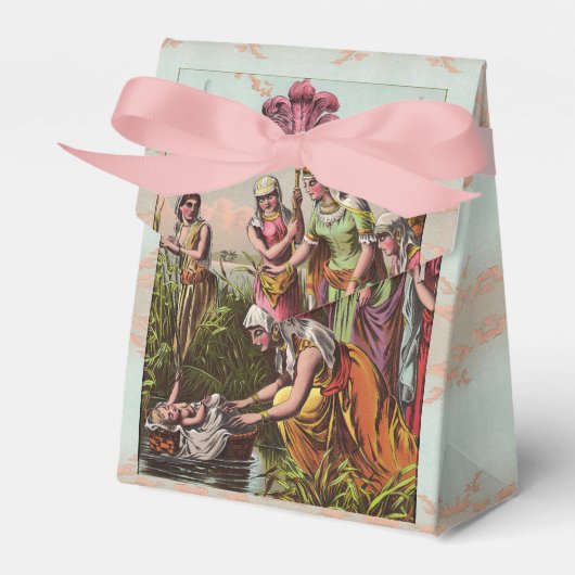 Baby beweegt zich in een mand bedankdoosjes (Voorkant Zijde)