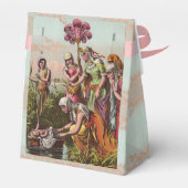 Baby beweegt zich in een mand bedankdoosjes (Achterkant)