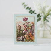 Baby beweegt zich in een mand briefkaart (Staand voorkant)