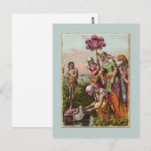 Baby beweegt zich in een mand briefkaart (Voorkant / Achterkant)