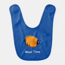 Baby Bib Oranje vis met aangepaste tekst