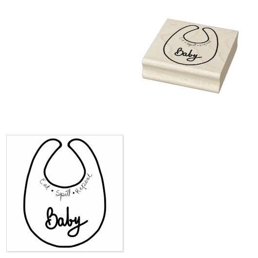 Baby Bib Rubberstempel (Gestempeld)