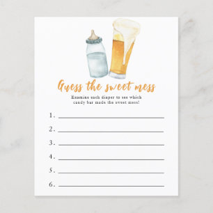 Baby bier baby shower Raad de zoete troep spel