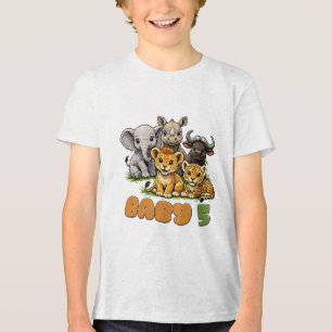 Baby Big 5 Safari-kinderkamer aardetoneel kunst. Tri-Blend Shirt
