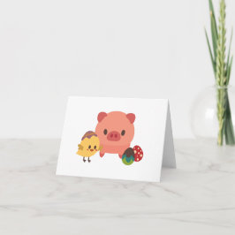 Baby Biggeit (varken) en kuiken (kip) BLANCO Kaart