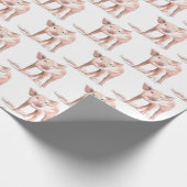 Baby biggen Varkens waterverf Dierlijk Boerderij Cadeaupapier (Hoek)