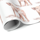 Baby biggen Varkens waterverf Dierlijk Boerderij Cadeaupapier (Rol Hoek)