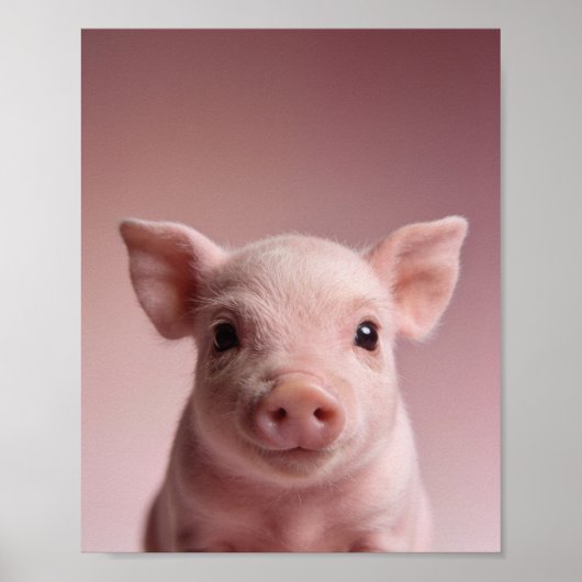 Baby Biggetje Nursery Print – Roze Muurkunst (Voorkant)