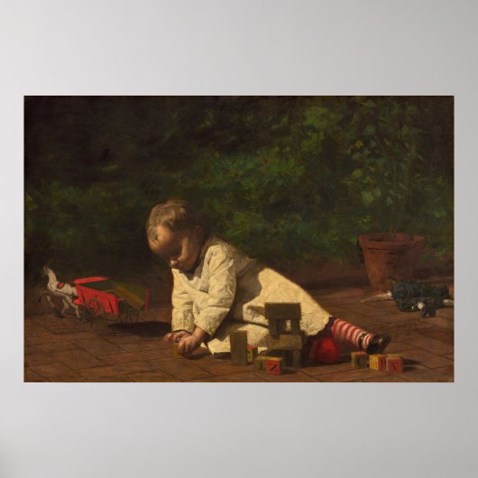 Baby bij Play - Thomas Eakins Fine Art Poster (Voorkant)
