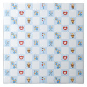 Baby bijen en blauw bijen tegeltje (Voorkant)