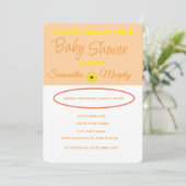 Baby bijen | Uitnodiging tot Baby shower (Staand voorkant)