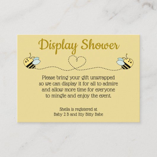 Baby bijenjongen Twins Enclosure Card Informatiekaartje (Voorkant)