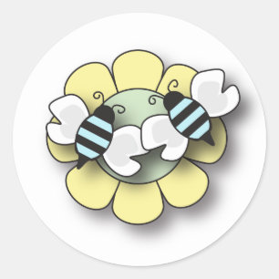 Baby bijentjes ticker ronde sticker