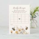Baby Bingo Baby shower Game Bij Wildflower Bloemen Kaart (Staand voorkant)