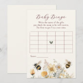 Baby Bingo Baby shower Game Bij Wildflower Bloemen Kaart (Voorkant / Achterkant)