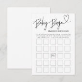 Baby Bingo Baby shower Game Card Black en White Informatiekaartje (Voorkant / Achterkant)