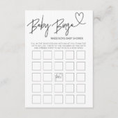 Baby Bingo Baby shower Game Card Black en White Informatiekaartje (Voorkant)