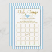 Baby Bingo Blue Baby shower Game Kaarten (Voorkant / Achterkant)