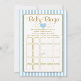 Baby Bingo Blue Baby shower Game Kaarten