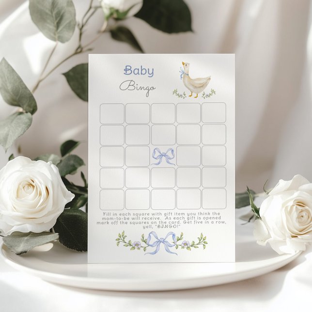 Baby Bingo Blue Goose floral baby shower spel (Creator heeft geüpload)