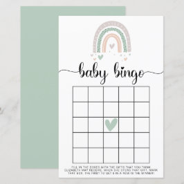 Baby Bingo Boho Rainbow Sage Shower Game