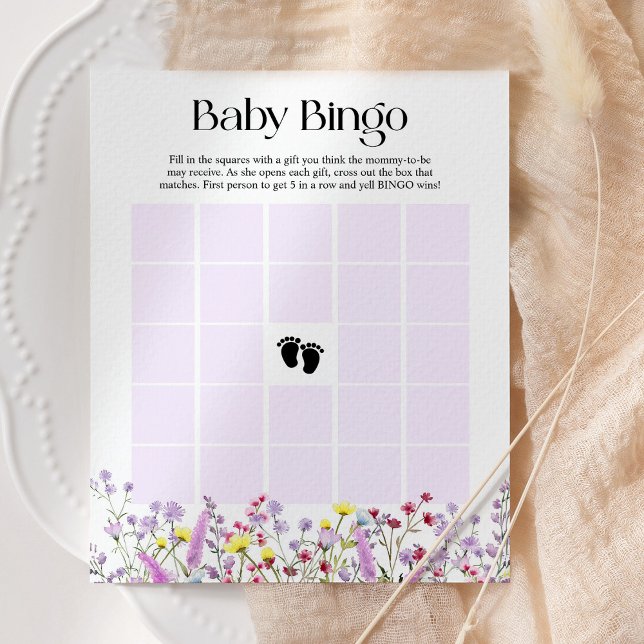 Baby Bingo Boho Wildflower Bloemen Baby shower Kaa (Creator heeft geüpload)