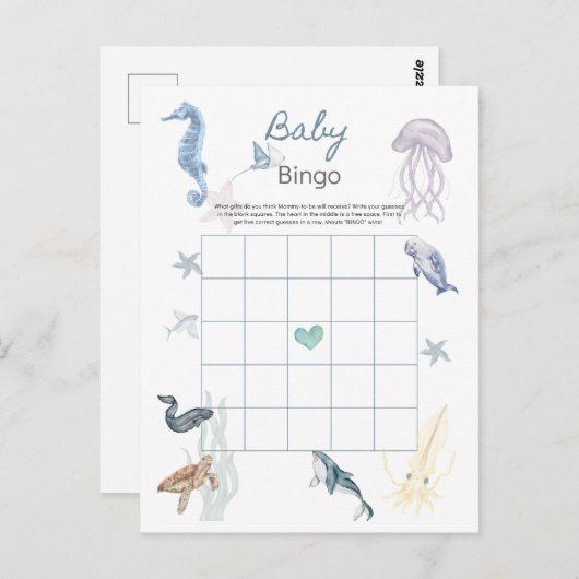 BABY BINGO BRIEFKAART (Voorkant / Achterkant)