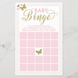 Baby Bingo, Butterfly Baby shower Game Flyer