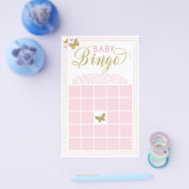 Baby Bingo, Butterfly Baby shower Game Flyer (Enkel)