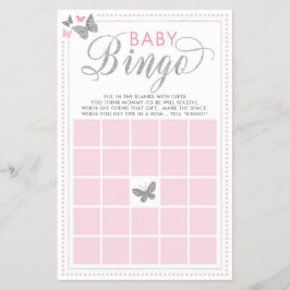 Baby Bingo, Butterfly Baby shower Game Flyer