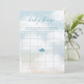 Baby Bingo Cloud 9 Blue Baby shower spel Kaart (Staand voorkant)