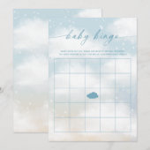 Baby Bingo Cloud 9 Blue Baby shower spel Kaart (Voorkant / Achterkant)