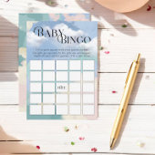 Baby Bingo Cloud Nine Pastel Baby shower Informatiekaartje