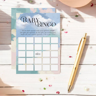 Baby Bingo Cloud Nine Pastel Baby shower Informatiekaartje