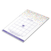 Baby Bingo Confetti Theme Baby shower Game Notitieblok (Schuin)