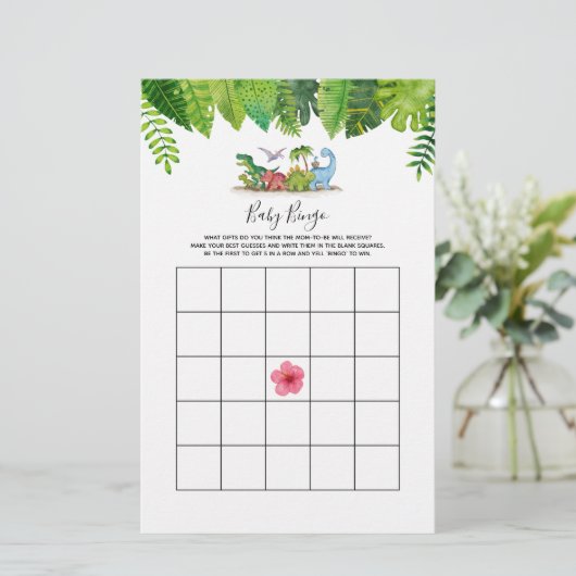 Baby Bingo Dinosaur Baby shower Game (Staand voorkant)