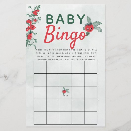 Baby Bingo Douche Spel Rustieke Little Tomato Vine Flyer (Voorkant)