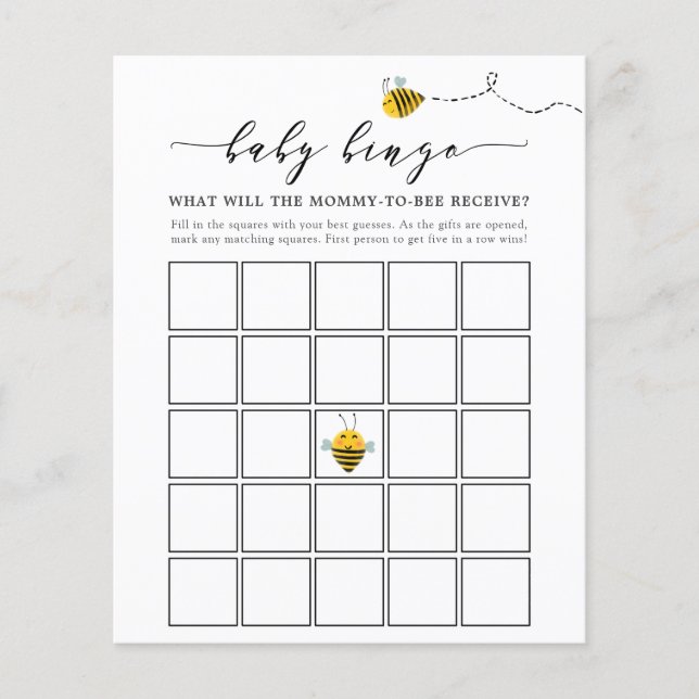 Baby Bingo Game Card (Voorkant)