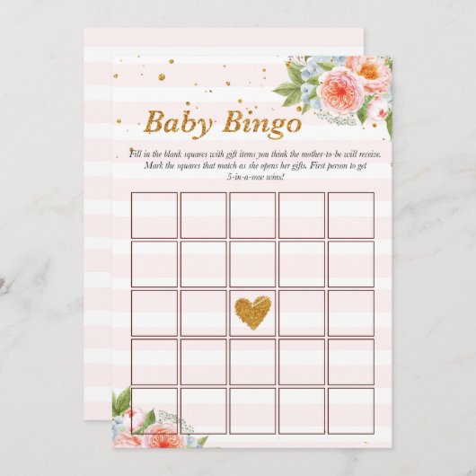 Baby Bingo Game Kaart (Voorkant / Achterkant)