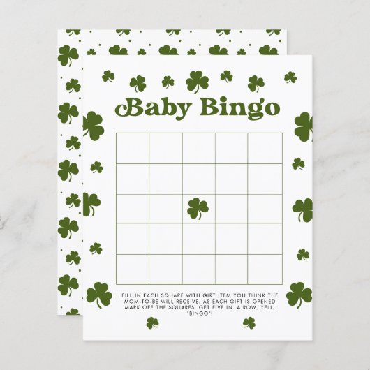 Baby Bingo Happy St. Patrick's Day Green Shamrock (Voorkant / Achterkant)