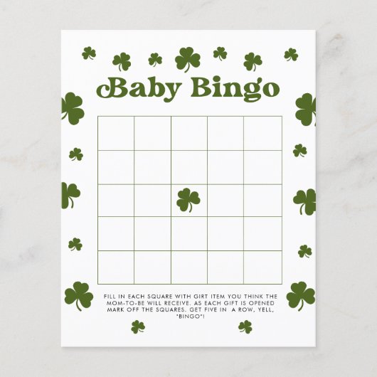 Baby Bingo Happy St. Patrick's Day Green Shamrock (Voorkant)