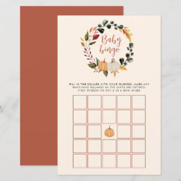 Baby Bingo Herfst Najaars Baby Shower Spel